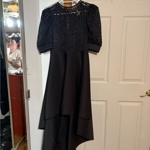 Forever 21/Quum shop Black Lace Bodice High-Low Evening Dress